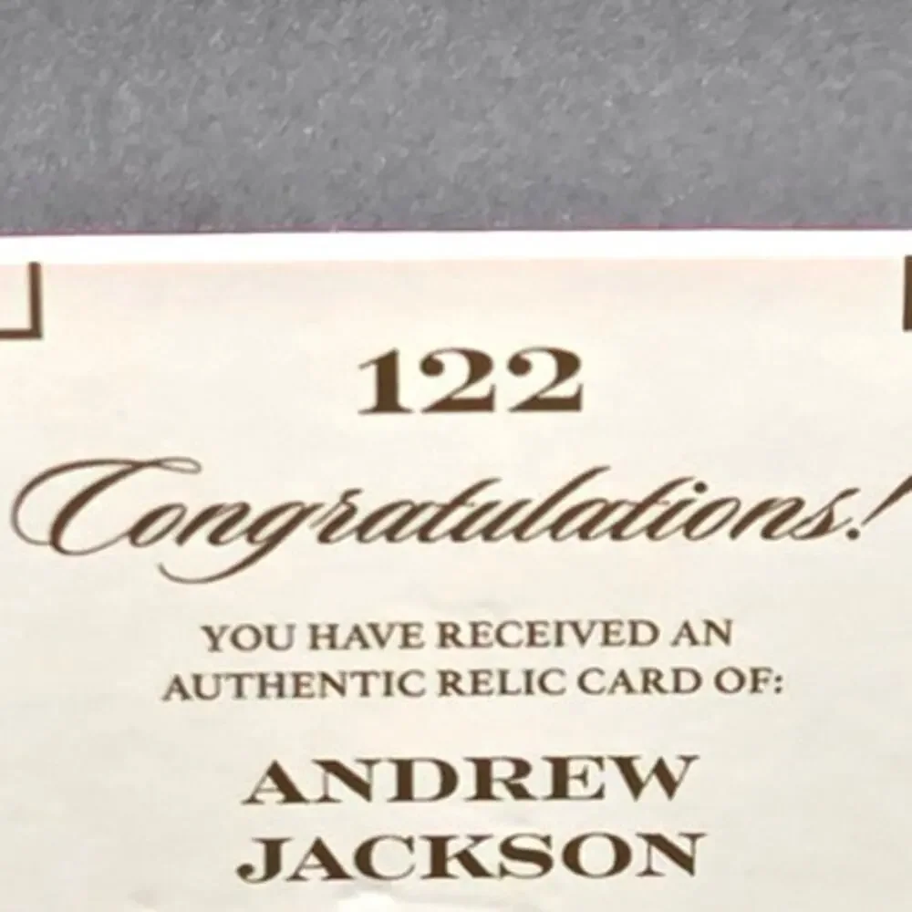 Authentic President Andrew Jackson Handwriting Relic Piece of History